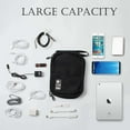 thumbnail image 4 of LAVA Electronic Organizer Waterproof Nylon Travel Cord Organizer Bag for Cable Manager, Hard Drives, Charger, USB, SD Card (Black), 4 of 9