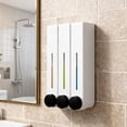 thumbnail image 4 of Liquid Soap Dispenser, Wall Mount Soap Dispenser, Wall Mount Shower Liquid Shampoo Dispenser Three Head Shampoo Dispensers Hotel Bathroom, 4 of 5