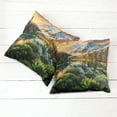 thumbnail image 6 of Ambesonne Lake Throw Pillow Cover 2 Pack, Nature Morning Scenery Peaks, 16", Peach Green and Fawn, 6 of 7