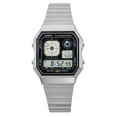 thumbnail image 2 of Casio Vintage Montre Unisexe Numérique en Acier Inoxydable à Quartz A130WE-1A, 2 of 2