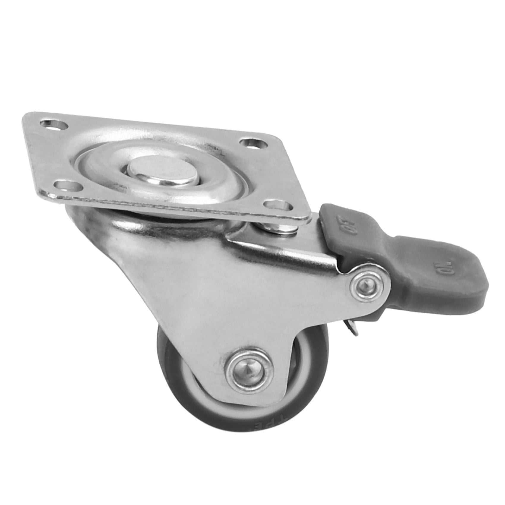 12 Pack 1 Inch Low Casters Wheels Soft Rubber Swivel Caster with Top Plate 100 Lb Capacity