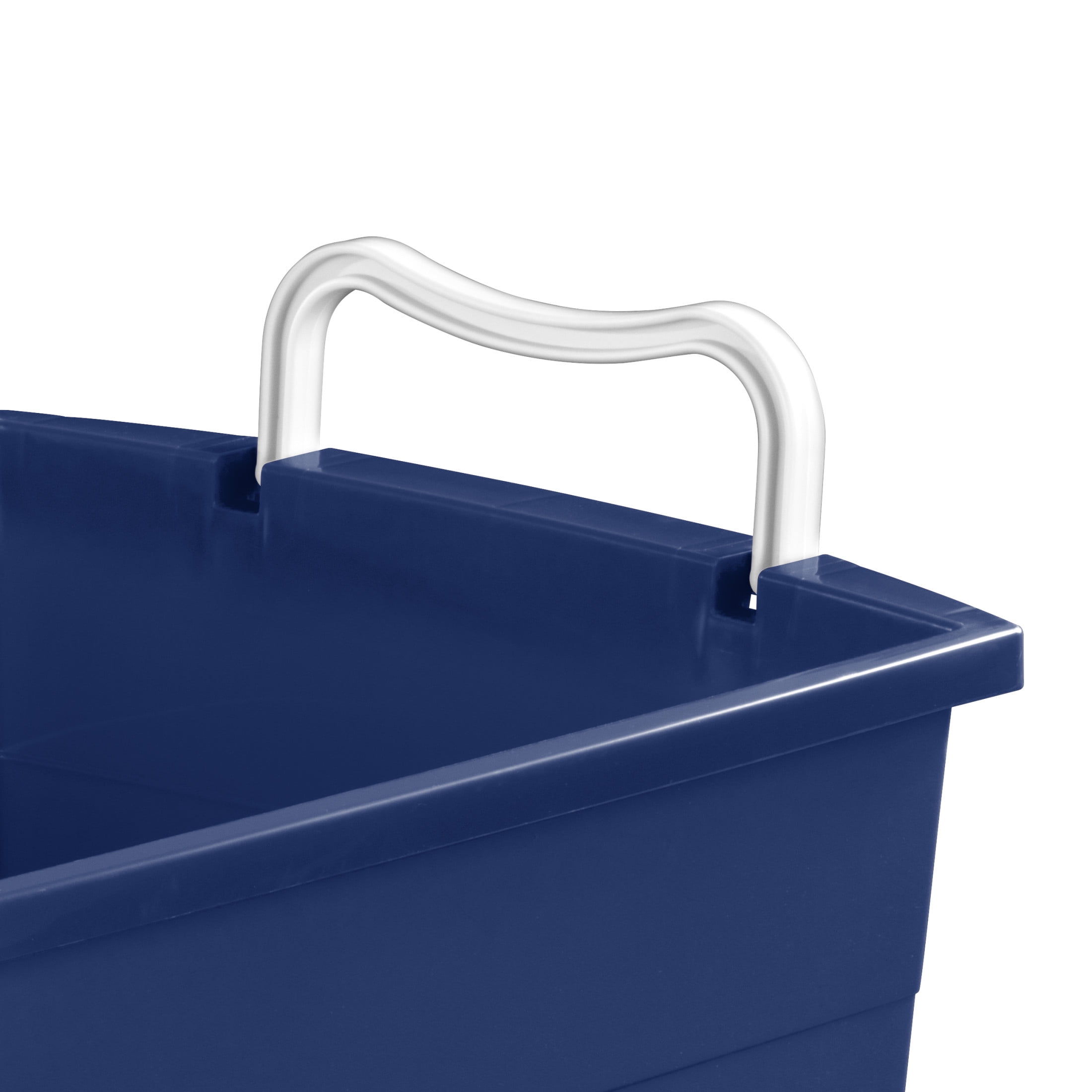 Your Zone Kids Rolling Toy Storage Bin with Handles, Blue, 22 in x 16 in x 11 in