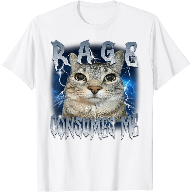 Rage Consumes Me Cat Vintage Funny Meme Camiseta