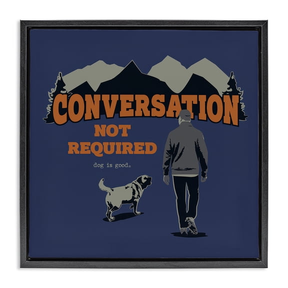 Stupell Industries Eclectic Black Floating Frame Canvas Art, 18 x 18, by Dog Is Good
