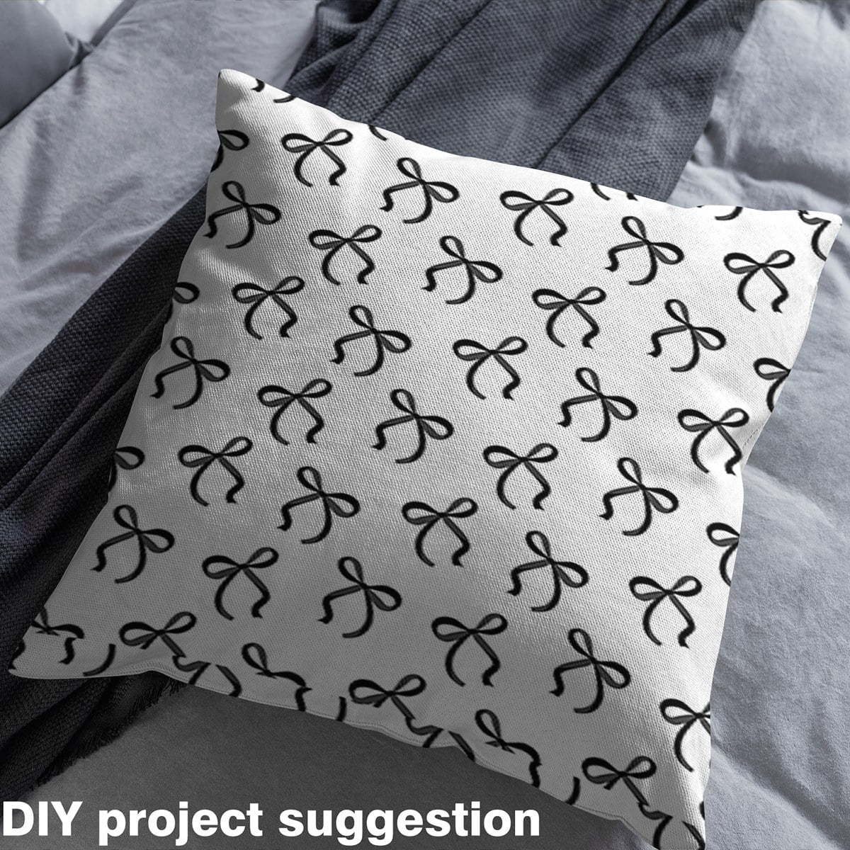 Castle Fairy Kawaii Bow Fabric by the Yard 5 Yard,Black White Sewing Fabric,Dreamy Princess Fabric for Sewing,Ultra Soft Cute Home Decor