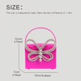 thumbnail image 4 of Mini bolsos tipo caja para mujer, bolso de mano de diseñador de lujo, novedad de 2023, en material satinado, con lazo y incrustaciones de diamantes de imitación, bolso de noche con giro, 4 of 5
