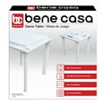 thumbnail image 2 of Bene Casa 4-Player Game Table with Built-In Racks and Drink Holders, White, 2 of 5