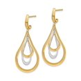 thumbnail image 4 of Gem & Harmony 14K Yellow Gold Drop Post Dangle Earrings for Women, 4 of 5