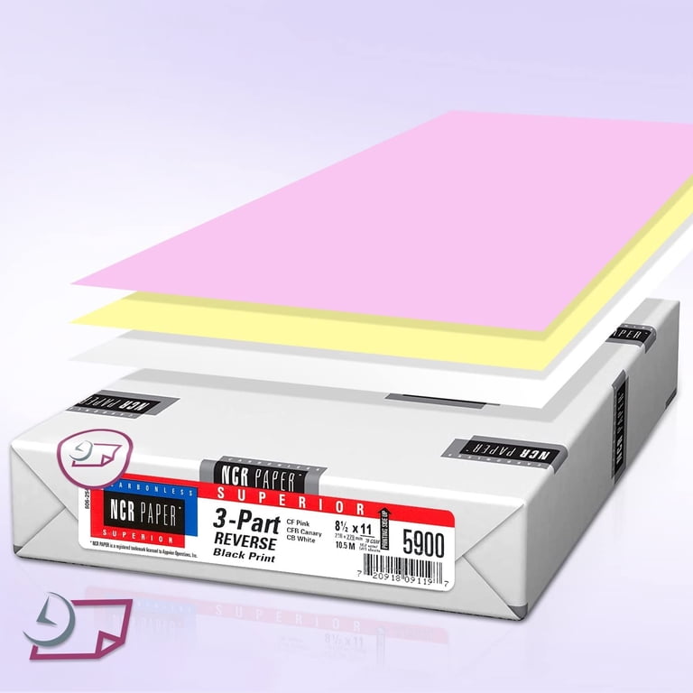 Computer Paper 3 Part 3-part Forms NextDayLabels Carbon-less - 3 Part Reverse Pre-Collated ...