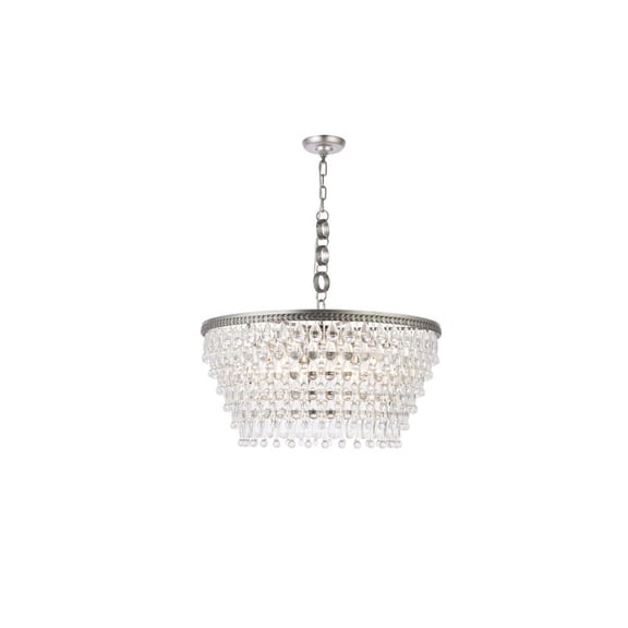 Elegant Lighting Nordic 28" 6 Light Royal Crystal Pendant Lamp