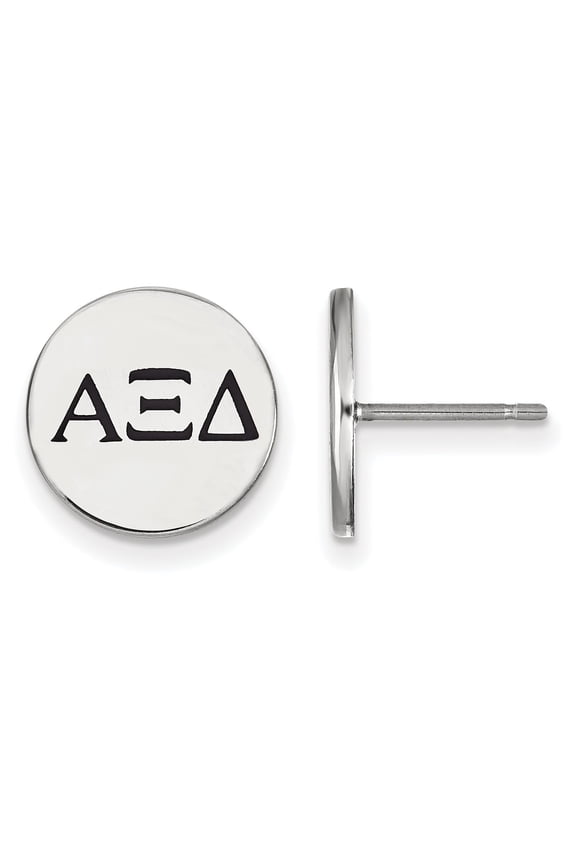 Sterling Silver Official Licensed Greek Sororities Alpha Xi Delta (???) Enameled Post Earrings