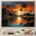 thumbnail image 1 of Designart Sunset Wall art, Reflecting on Sunset in the Dominican , sunset Large Wall art decor, Orange Nautical & Coastal Canvas wall art, 20x12 inches, 1 of 5