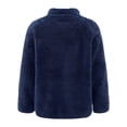 thumbnail image 2 of Miutii Kids Girls Fleece Long Sleeve Jacket Zipper Closure Solid Color Outerwear Winter Warm Casual Navy Blue 110, 2 of 8