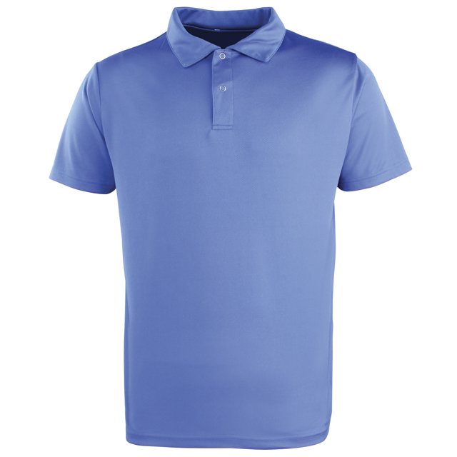 Premier - Polo de manga corta liso con corchetes Modelo Coolchecker para hombre/mujer Unisex - Verano/ Vacaciones/ Deporte (Azul)