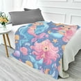 thumbnail image 4 of Camping Blankets Ultralight travel Fluorescent blanket 55*70in Flannel Fabric Ultra-soft Warm and Lightweight Cute Little Mermaids, 4 of 8