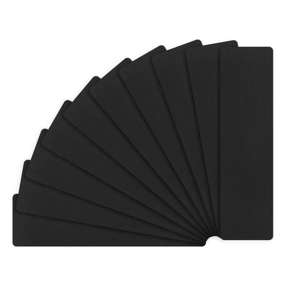 Uxcell 10-Pack Anodized Aluminium Laser Engraved Mount Metal Plate 3x1x0.03 Inch for DIY Laser Printing[Black]