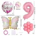 thumbnail image 2 of Set de globos de cumpleaños JKGOO Pink Butterfly para niña que cumple 9 años, 2 of 7
