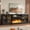 Black, variant on Sonegra Fireplace TV Stand, Farmhouse Entertainment Center for TVs Up to 70”, TV Console with Storage Cabinets, Media Console for Living Room, Brown