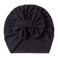 thumbnail image 4 of Splozh Hair Bow Turban Baby Baby Girls Turban Hats with Bow Newborn Caps Bonnets Headwraps for Infants Toddlers,Black,One Size, 4 of 4