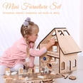 thumbnail image 6 of 32 Pcs Dollhouse Furniture Set,4 in 1 Dollhouse Accessories and Furniture, Pretend Play Furniture Toys Christmas Birthday for Children 3Y+ (Brown and white), 6 of 7