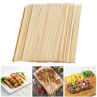 StesoSHOP Wooden Skewers Premium Quality – Set of 60 Beech Wood Skewers  12-inch – Practical Wooden Sticks for Appetizers Fruits Kebab – Durable and