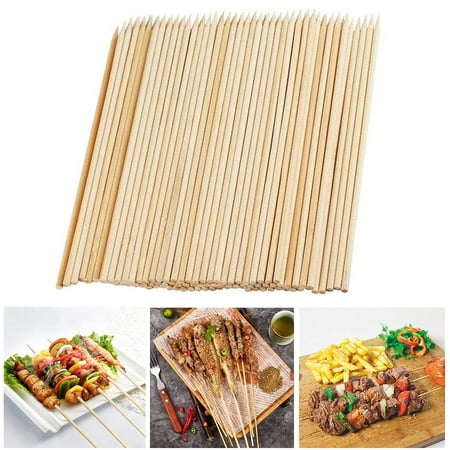 

100 Pc Bamboo Skewers Wooden Sticks 12 Wood BBQ Shish Kabob Fondue Party Grill