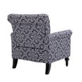thumbnail image 6 of Modern Accent Chair, Linen Upholstered Lounge Armchair with Rolled Arm and Solid Wood Legs, Single Sofa Chair with Nailhead Trim for Living Room Bedroom Apartment, Navy Blue, 6 of 7