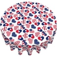 thumbnail image 4 of Patriotic Tablecloth Red White and Blue Tablecloth Love Round Tablecloth 60 Inch Washable Reusable for 4th of July Tablecloth Parties Dinner Picnic Dining Kitchen Decor, 4 of 5
