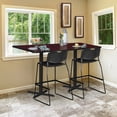thumbnail image 3 of Cain 30" Square Cafe Table with Steel X Base and Hidden Adjustable Glides - Mahogany, 3 of 6