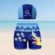 thumbnail image 1 of Bañador infantil con cintura elástica y estampado, tallas medianas a grandes, estilo deportivo, corte corto, parte delantera plana, conjunto de bañador para niño, poliéster., 1 of 6