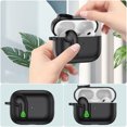 thumbnail image 4 of ELEHOLD Double Color Case For Airpods Pro 2nd Gen (2022) Full Body Protective Case Rugged Cover, with  Headphone - Shaped Safety Lock & KeyChain, Wireless Charging Support, Black, 4 of 7