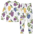 thumbnail image 2 of joogoo Grapes Pattern 2 Piece Long Sleeve Tee and Pants Cotton Pajama Set 8Y, 2 of 7