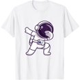 thumbnail image 1 of Dabbing Cute Space Cosmos Astronaut Cosmonaut in Spacesuit T-Shirt, 1 of 1