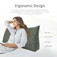 thumbnail image 2 of WOWMAX Large Reading Bed Wedge Pillow , Triangular Upholstered Headboard, Backrest Back Support for Sitting Up in Bed With Removable Corduroy Grey Cover, California King, 2 of 6