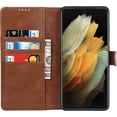 thumbnail image 3 of Compatible with Samsung Galaxy S21 Ultra Wallet Case with S Pen Holder,[Stand Feature] Magnetic Closure Protective with Card Slot,Premium PU Leather Case for Galaxy S21 Ultra 6.8 Inch,Brown, 3 of 14
