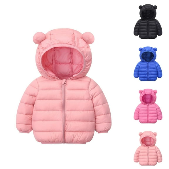 Kids Winter Coat Winter Jacket Girls Coat & Jacket Winter Baby Kids Long Sleeve Warm Zipper Up Hooded Coat with Pocket
