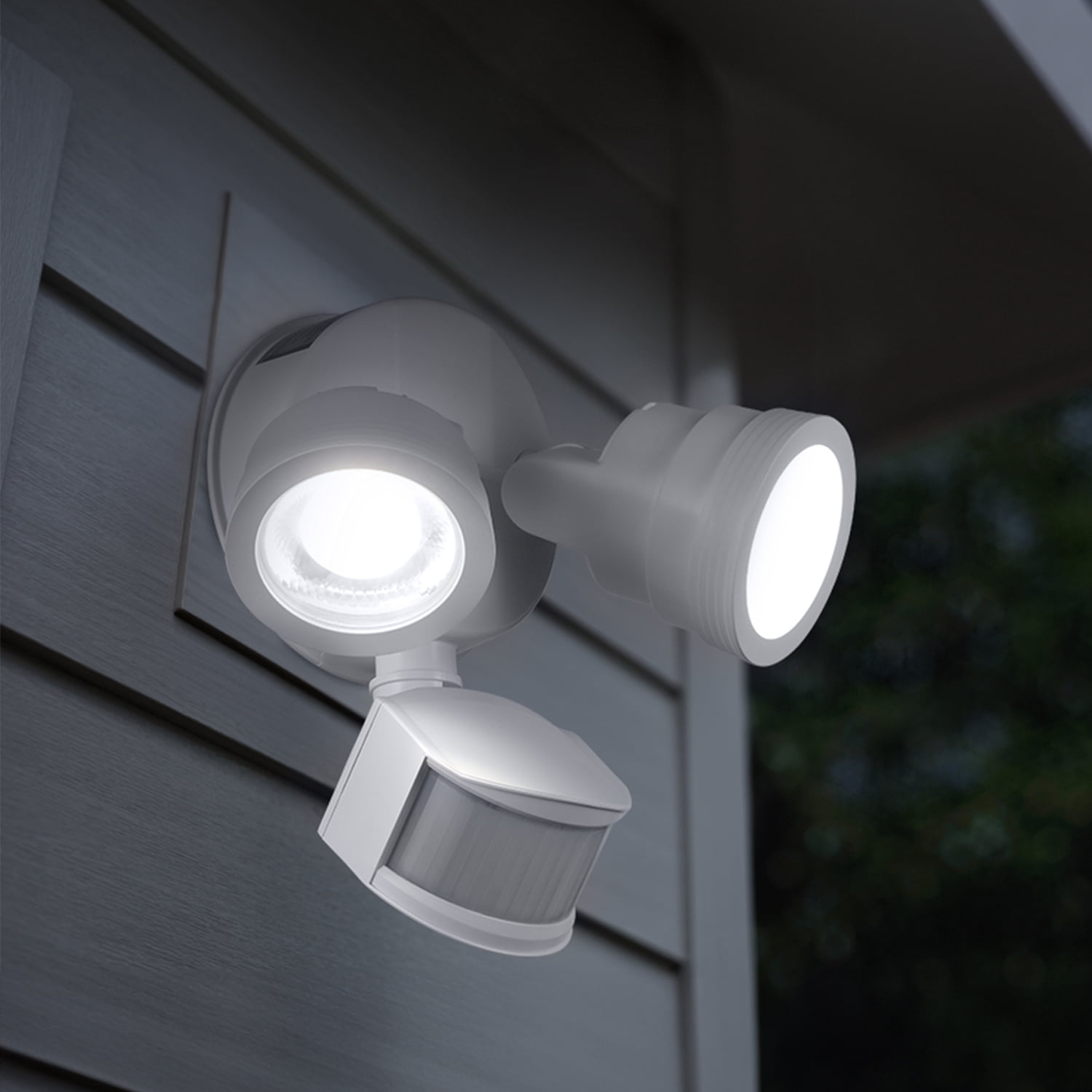 25W LED Flood Security Light with Motion Sensor, Dusk to Dawn, 30°-80° Beam Angle Adjustable, 5000K Daylight, ETL Listed, White