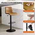 thumbnail image 6 of FIRAVOE Bar Stools with Back Set of 2, Swivel Counter Height Bar Stools (24"-32" Adjustable Height) Barstools with Footrest, Whiskey Brown Faux Leather Bar Chairs for Kitchen Island, 6 of 10