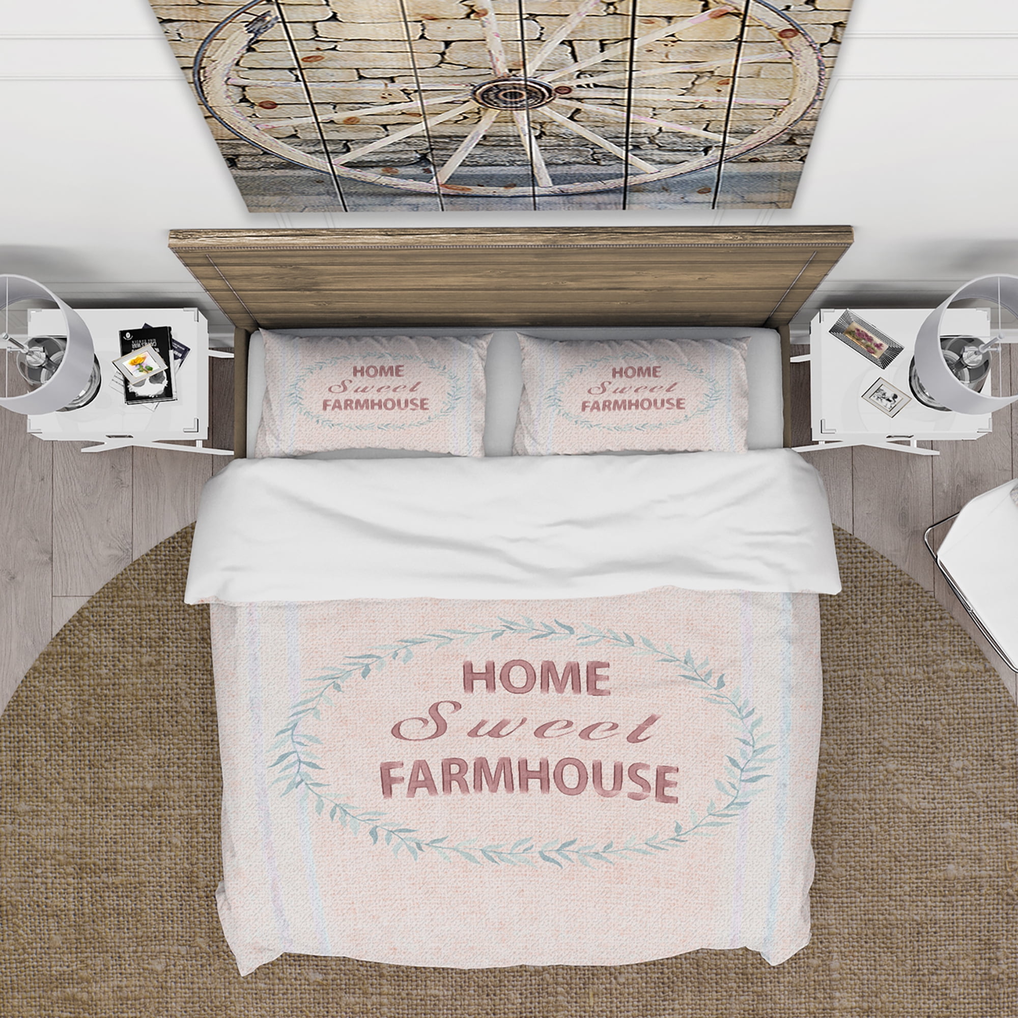 Designart 'Farmhouse Florals XIV' Farmhouse Duvet Cover Set