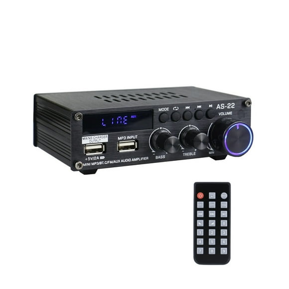 AS-22 12Volt Compact Size Audio Power Amplifier Portable Sound Amplifier Speaker Amp for Car and Home