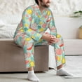 thumbnail image 7 of Sikiie Bright Peach Mens Pajama Set, Soft Warm Long Sleeve Sleepwear, Cozy Button-Down Pjs for Men-X-Large, 7 of 7