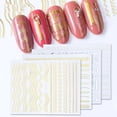 thumbnail image 1 of Fuente de pegatinas para decoración de uñas 26 calcomanías para uñas 3D doradas y plateadas con patrón geométrico retro eterno, 1 of 3