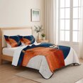 thumbnail image 5 of Full Quilt Set 78''x90'', Navy Blue Burnt Orange Lightweight Summer Bedspread Coverlet Set with 2 Pillow Shams, Boho Art Modern Geometric Breathable All Season Quilt Bedding for Bedroom/Guest Room, 5 of 9