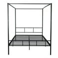 alazyhome Queen Size Metal Four Post Canopy Bed Frame, Black