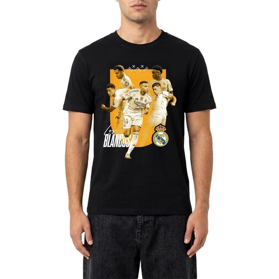 Icon Sports Officially Licensed Real Madrid CF Cotton T-Shirt - Unisex Adult - RMD765CT Black M
