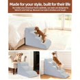 thumbnail image 4 of Dog Stairs Curved Ramp for Small Dogs 19.5" H 4-Step Pet Stairs for Couch Bed with High Density Foam Dog Slope Stairs with Durable Non-Slip Bottom Grey, 4 of 8
