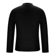 thumbnail image 7 of TFEOQRY Men's Crew Neck Cable Knit Sweater Long Sleeve Textured Pattern Casual Pullover Fall Winter Top Black-1, 7 of 7