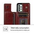thumbnail image 6 of Basic Case for Samsung Galaxy A53 with Card Holder & Kickstand, Minimalist Luxury PU Leather Magnetic Closure Protective Wallet Case Cover for Samsung Galaxy A53 Brown-SK, 6 of 14