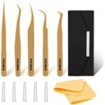thumbnail image 1 of Lash Extension Tweezer, 5 Pcs High Precision Lash Tweezers for Eyelash Extensions, Precision Eyelash Tweezers Set, Volume Lash Tweezers for Lash Extension, Lash Extension Supplies, 1 of 8