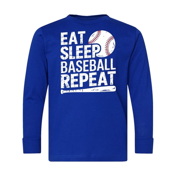 Inktastic Eat Sleep Baseball Repeat Long Sleeve Youth T-Shirt